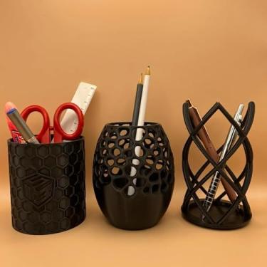 Imagem de Porta Objetos Canetas Lápis Pincel Organizador Mesa Escritório Casa Multiuso Treco Decoração