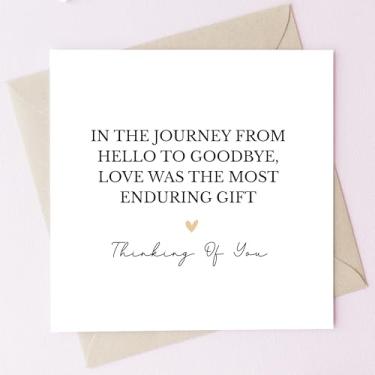 Imagem de TEEMI - Cartão de simpatia – Thinking of You | Cartão de condolências por perda, luto, funeral, conforto e suporte, cartão de felicitações minimalista com envelope