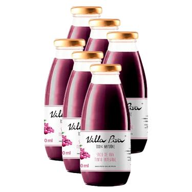 Imagem de Kit 6X: Suco de Uva Integral Sem Açúcar Villa Piva 300ml