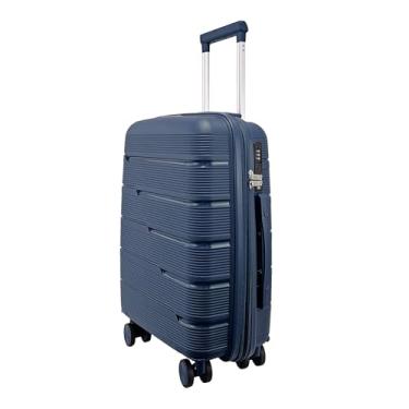 Imagem de Mala de Bordo Rígida em Polipropileno, 10kg, 4 Rodas 360º, com Expansor e Cadeado Segredo (Azul P2MB)