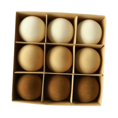 Imagem de Esquirla Conjunto de 9 enfeites de Natal em formato de bolas flocadas, inquebráveis, com 8 cm (3,15 polegadas).