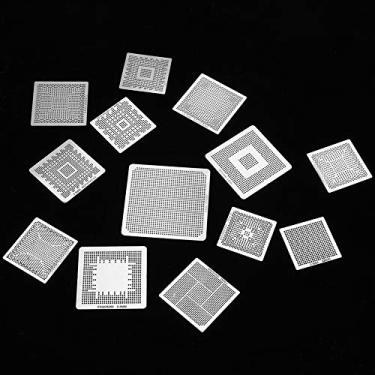 Imagem de BGA Universal Reballing Rework Net Stencils Modelo de Aço Malha Diretamente Kit de Conjunto de Calor 33 Unidades para Laptop Desktop Comunicação Placa Principal Placa Gráfica