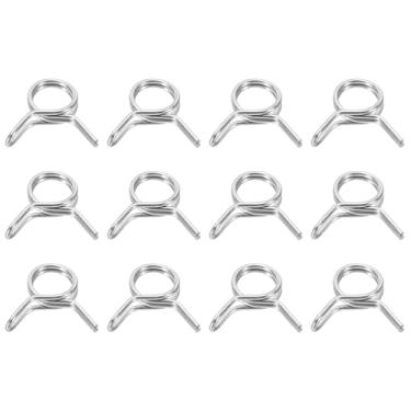 Imagem de HARFINGTON Clipes de mangueira de linha de combustível de fio duplo 7,5 mm ID 7,5-9,3 mm OD, 12 peças de clipes de mola de aço inoxidável para tubos de mangueira de ar, tubo de água, motocicleta
