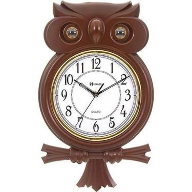 Imagem de Relógio Parede Coruja Pêndulo Musical Herweg 530006-84