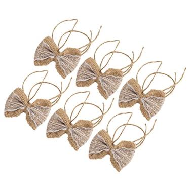 Imagem de Laço de serapilheira Laço de serapilheira Laço de renda Laço decorativo Premium Tecido de juta Renda estilo country DIY Festa de casamento de Natal Decoração de casa Enfeites de