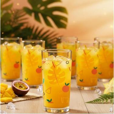 Imagem de Jogo de Copos Long Drink Multiuso Orange 255ml 6 Peças Ruvolo