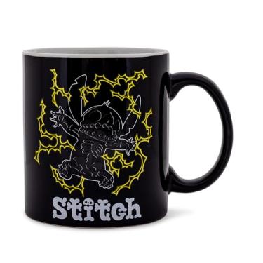 Imagem de Disney Lilo & Stitch Esqueleto Caneca de cerâmica que brilha no escuro | Grande xícara de café para chá, cacau, bebidas | Comporta 590 ml