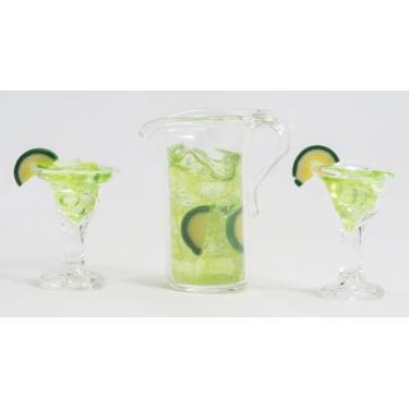 Imagem de International Miniatures by Classics Dollhouse Miniature Glass Pitcher of Margarita with 2 Filled Glasses