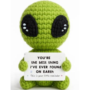 Imagem de TKGIFTHOT Unique Crochet Alien Decor Gift for Boyfriend, Girlfriend, Anniversary, Valentine's Day, Birthday, Christmas Funny Romantic Gifts for Him Her to My Love Presents
