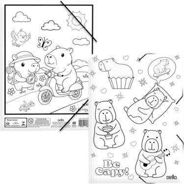 Imagem de Pasta Aba Elástica, Dello, Plástica, Capivara, A4, Be Cappy II, para Colorir, Pacote com 10