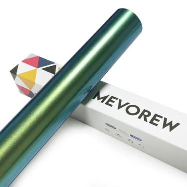 Imagem de MEVOREW Chameleon HTV Vinil de transferência de calor 30,5 cm x 1,8 m de ferro em vinil para camiseta, camaleão gradiente mudança de cor PU HTV rolos para Cricut, Silhouette Cameo (dourado-verde, 30,5