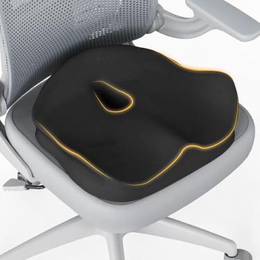 Imagem de Hsypti X Almofada de assento grande - Almofadas de cadeira de escritório de espuma viscoelástica - Almofada de assento ergonômica grossa para alívio da dor ciática e conforto do cóccix - longas horas