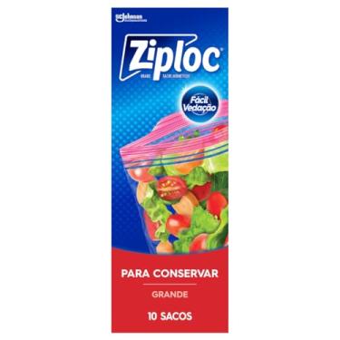 Imagem de Ziploc Saco Hermético para Conservar Alimentos, Organizador, Grande, 10 unidades
