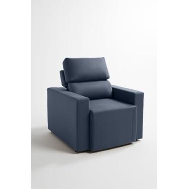 Imagem de Sofá Cama Solteiro Retrátil 90cm Aconchegante 1 Lugar LIMOVDECOR (Azul)