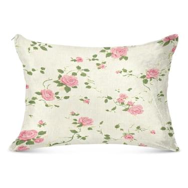 Imagem de Capas de travesseiro king size rosas encantadoras 50 x 101 cm respirável com zíper, capa de travesseiro corporal para outono e inverno