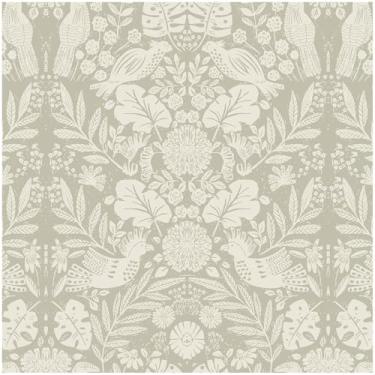 Imagem de Papel de parede Boho Papel de parede de papel de parede vintage papel de parede autoadesivo removível 43,9 cm x 200,2 cm bege arte decoração floral papéis de parede para quarto casa cozinha armários