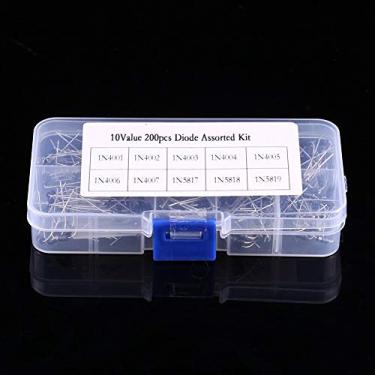 Imagem de Variedade de 10 valores de diodos retificadores, 200 peças, kit eletrônico ou entusiastas, vazamentos baixos, alta eficiência, caixa de armazenamento prática nan eletricista e