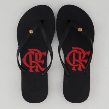 Imagem de Chinelo Flamengo Basic Escudo Feminino Preto e Vermelho-Feminino