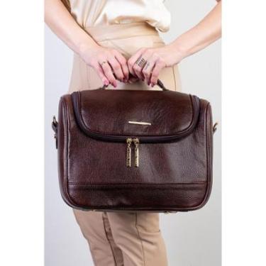 Imagem de Frasqueira feminina de couro liso para viagem Roma-Feminino