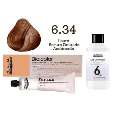 Imagem de Tonalizante Dia Color 6.34 Louro Escuro Dourado Acobreado + Emulsão Re