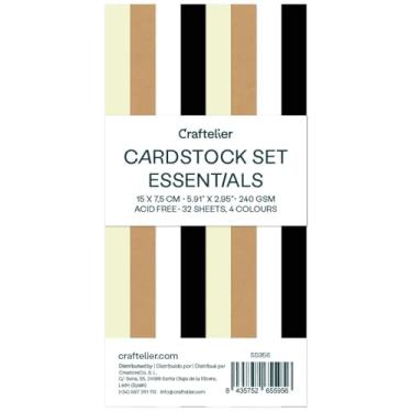 Imagem de Craftelier - Cartolina colorida de inverno | Pacote de cartolina colorida | Papel colorido para artesanato, scrapbooking, projetos DIY | 32 folhas, dupla face, 15 x 7,5 cm, 240 g