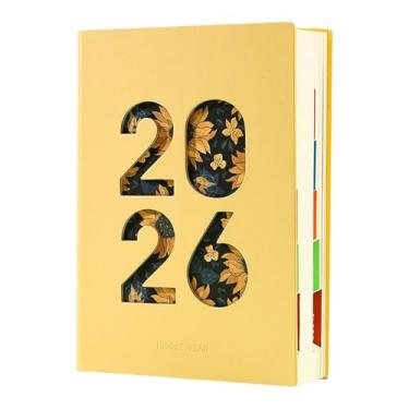 Imagem de Agenda Mensal 2026 - Em Formato A5 Com Capa De Couro PU, E Separadores | Livro De Planejamento Mensal 2026 | Para Planeamento Académico, Compromissos, Casa, Escritório, Escola E Viagens