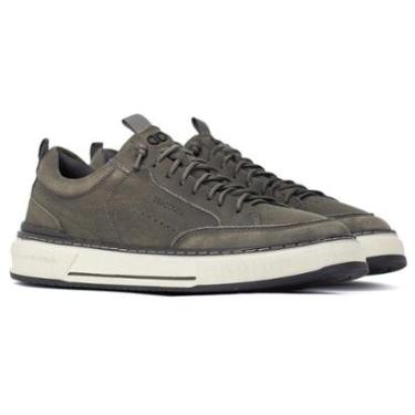 Imagem de Tênis Masculino Democrata Denim Foster Casual Couro Legítimo Cadarço 640201 Cor:;Tamanho:38-Masculino