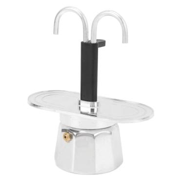 Imagem de Cafeteira de Liga Alumínio Italiana para Fogão Casa Café DIY Design Duplo Aquecimento Fácil Limpar