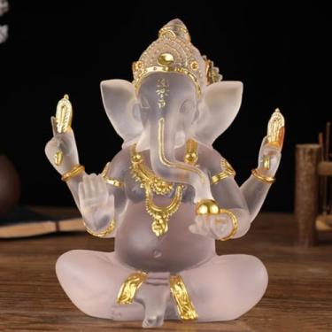 Imagem de Yahu Lando Estátua do Senhor do Deus Indiano Ganesha, Estátua de Elefante Hindu de Vidro Transparente Esculturas de Ganpati Ídolo Ganpati, Presente Hindu, Templo Doméstico, Meditação Mandir, Decoração