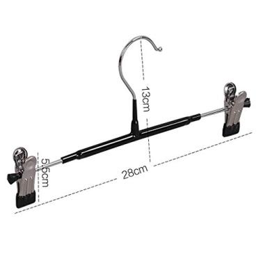 Imagem de Cabide de secagem multifuncional para uso doméstico, calça de armazenamento, roupa íntima, clipe de saia, várias camadas, prateleira pendurada, cabide de ferro (cor: dourado) prateleira (preto)