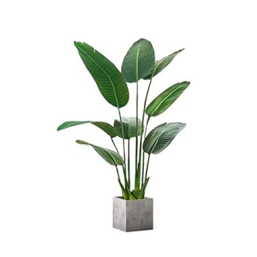 Imagem de SLGGPJBU Plantas artificiais simuladas plantas verdes de alta qualidade e luxuosas decorações de flores simuladas plantas em vasos grandes biônicas plantas falsas árvores de sala de estar bonsai