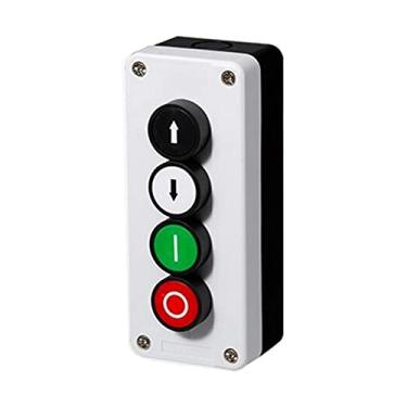 Imagem de Interruptor de botão à prova d'água Start Stop autovedante caixa de controle de mão industrial com símbolo de seta (Cor: Quatro para cima para baixo)