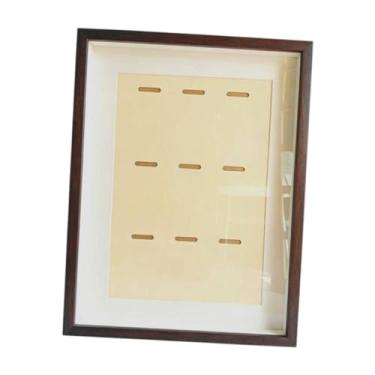 Imagem de Generic Caixa de exibição de medalhas com janela transparente, porta-retratos de madeira colecionável para futebol, corrida e natação, Marrom, A3