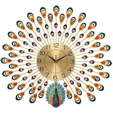 Imagem de U5GAAALPPQ9 Relógio de pavão criativo personalidade europeia silencioso quarto escritório sala de estar escola relógio de parede