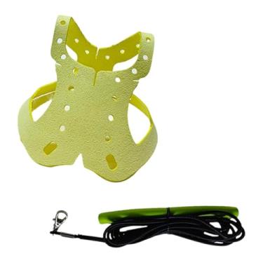 Imagem de KiBcsLic Coleira e guia para pombos, corda de tração para aves de estimação, a mordidas, portátil e leve, acessório para pombos, corda para voo ao, Amarelo