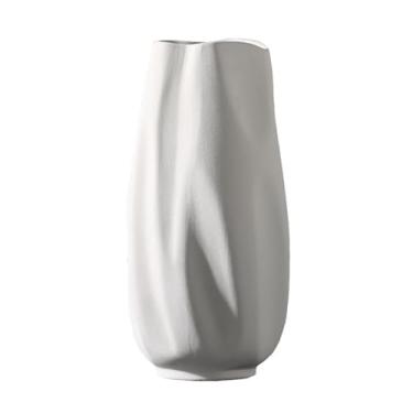 Imagem de Vaso de cerâmica branco moderno moderno decoração simples para convidados entrada entrada flores secas arranjo de flores decoração criativa centros de mesa