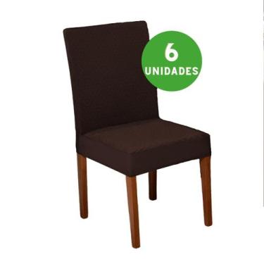 Imagem de kit 6 Capas Matelada para Cadeira em Veludo Luxo Cor:Castor - Seven Tê