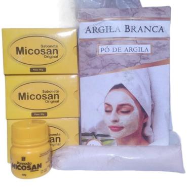 Imagem de Micosan Kit Clareador Avançado de Axilas, virilha, pescoço e manchas na pele 1 pomada 50g 1 sabonete 90g 1 argila 100g