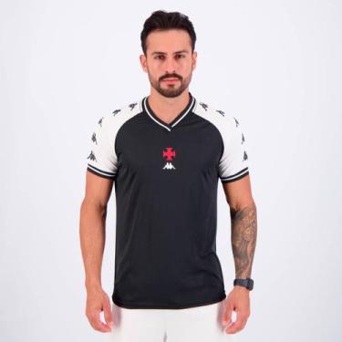 Imagem de Camisa Kappa Vasco Supporter Honor Preto e Branco, G