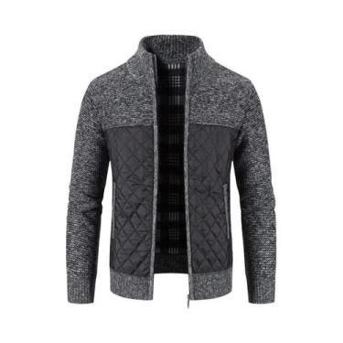 Imagem de Jaqueta Masculina Slim Fit Com Zíper, Quente E Grossa Para Outono/Inve