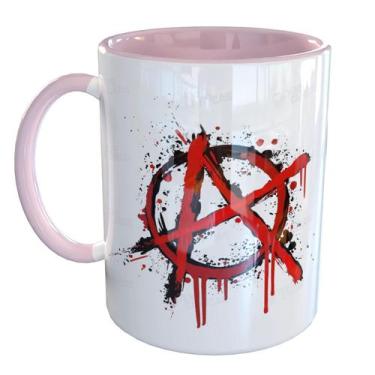 Imagem de Caneca Porcelana Anarquia - Pense Canecas, Rosa Claro