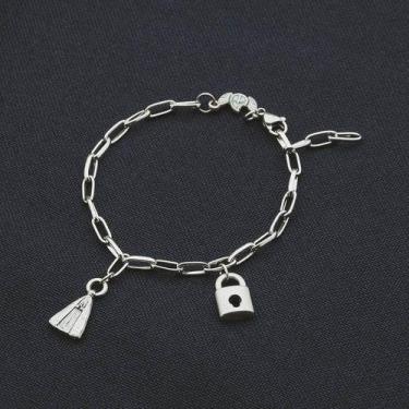 Imagem de Pulseira Consagração Cadeia Nossa Senhora Aparecida Em Inox - Gil  e J