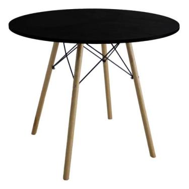 Imagem de Mesa Jantar 80cm Redonda Base Eiffel Charles Eames Escrivaninha Sala E
