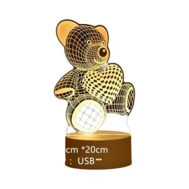 Imagem de Luminária De Noite LED 3D Romântica Para Crianças, Lâmpada De Mesa Par