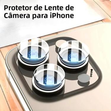 Imagem de Protetor De Câmera De Vidro Temperado Para iPhone 16 15 14 pro Max Min