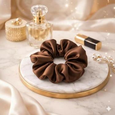 Imagem de Kit 30 Xuxinhas de Cetim com Costura Embutida Scrunchies Frufru Rabicó