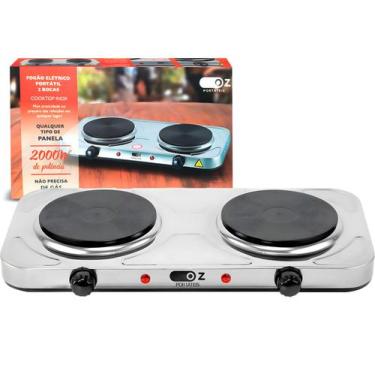 Imagem de Fogão Elétrico Portátil De Mesa Cooktop 2 Bocas 2000w Aço Inoxidável F