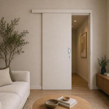 Imagem de Porta De Correr Madeira 70x210 Cm Com Fechadura E Puxador - SAL SHOP