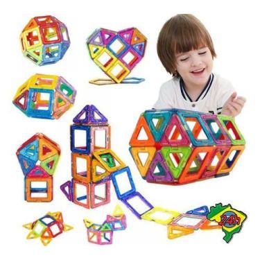 Imagem de 105 Pçs Brinquedo Educativo Magnético De Montar Imã  Família - Mag Bro