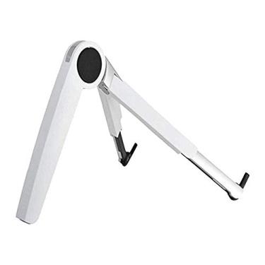 Imagem de Suporte dobrável portátil leve e ergonômico de alumínio para tablet compatível com notebooks de 12 a 16 polegadas, branco